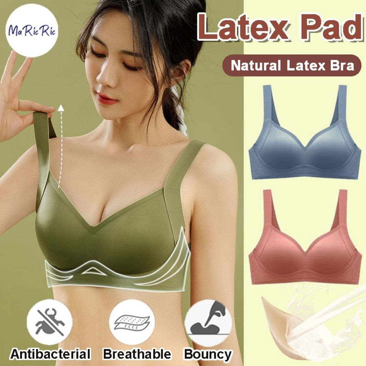(SG InStock) Natural Japan W Support Metwo Latex Bra. Many Design (Seamless. Strapless. Comfy. Sports) - TSB08