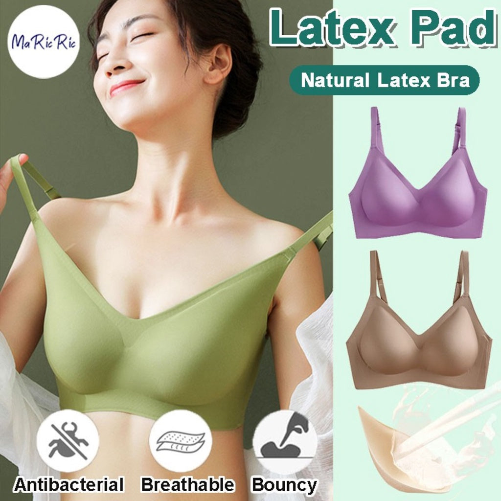 (SG InStock) Natural Thin Strap Adjustable Latex Bra. Many Design (Wireless. Seamless. Strapless. Sports) - TSB05