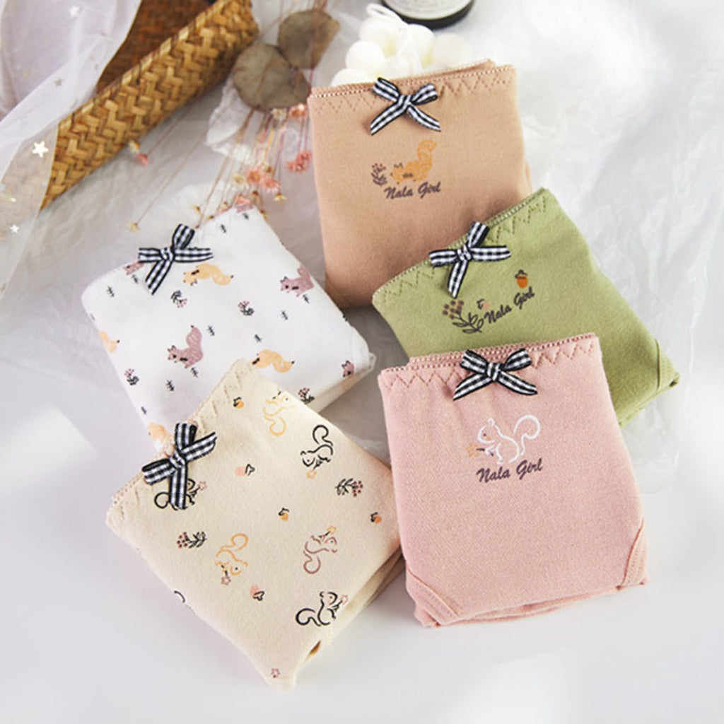 (SG InStock) Ma Ric Ric 5 Pcs Set Low-Waist Antibacterial Cotton Panties (Ladies. Girls. Underwear. Underpants) LPT 1-10