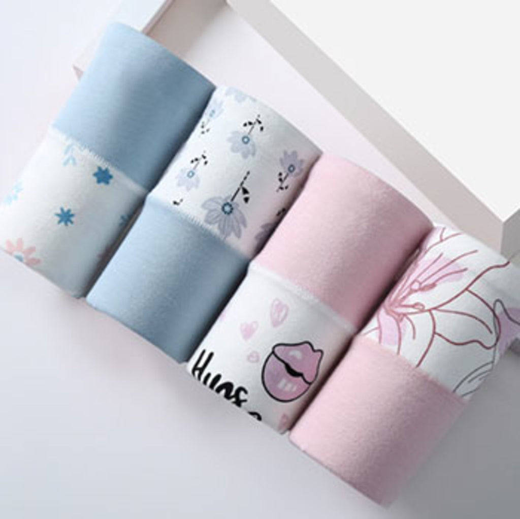 (SG InStock) 4 Pcs Set Mid-Waist Antibacterial Cotton Panties (Ladies. Girls. Underwear. Underpants) MPT