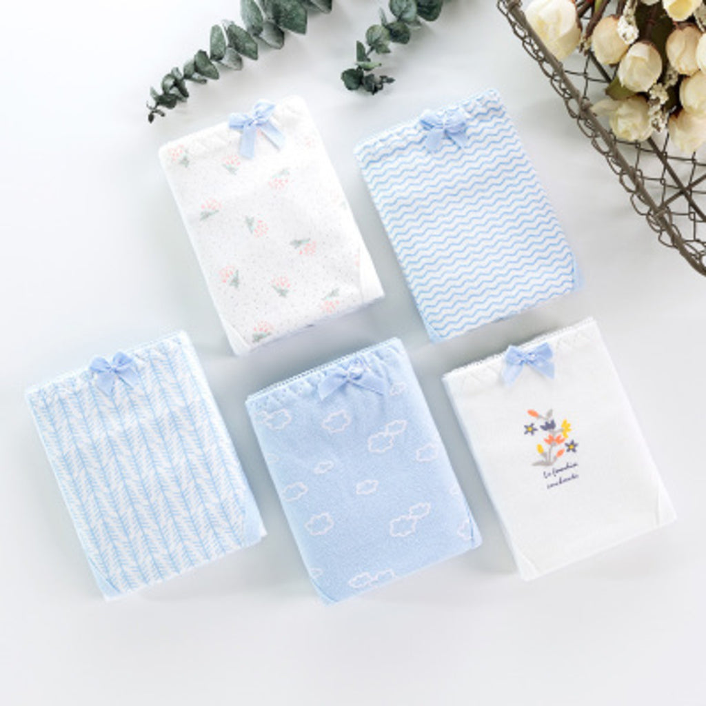 (SG InStock) Ma Ric Ric 5 Pcs Set Low-Waist Antibacterial Cotton Panties (Ladies. Girls. Underwear. Underpants) LPT 1-10