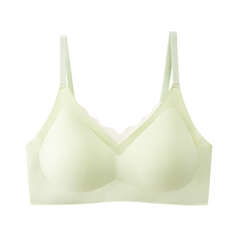 (SG InStock) Ma Ric Ric Wave Neck Semi-Fixed Pad Wireless Latex Bra (Wireless. Seamless. lingerie) - TSB29