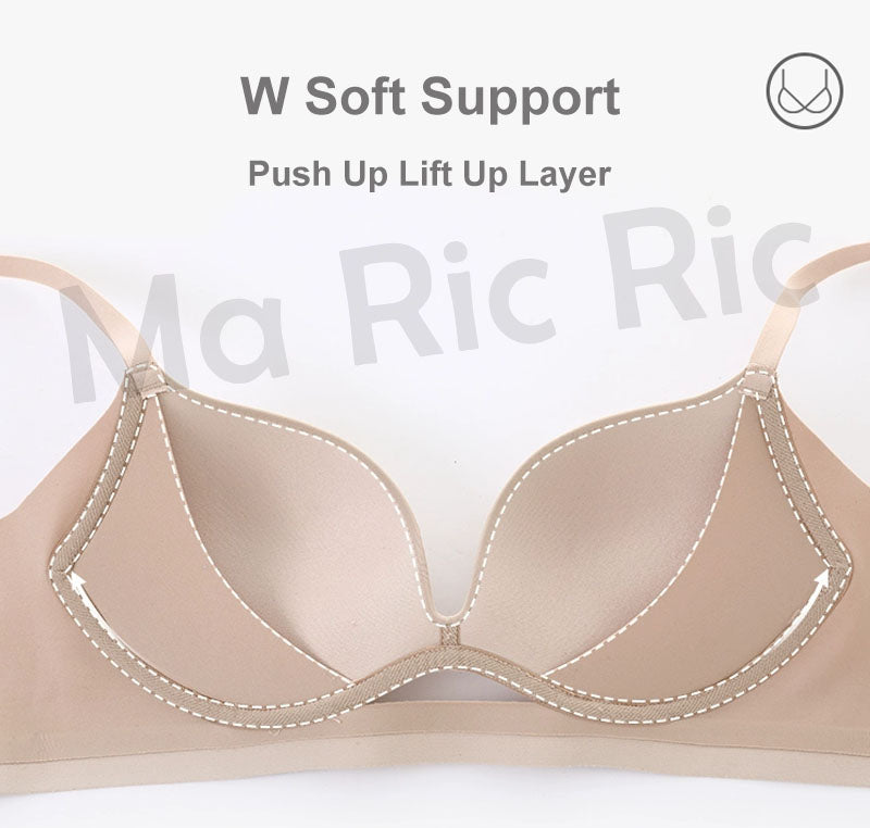 (SG InStock) Up Lift Fashionable Seamless Glossy Wirless Bra (Wireless. Seamless. Strapless) - MBA03