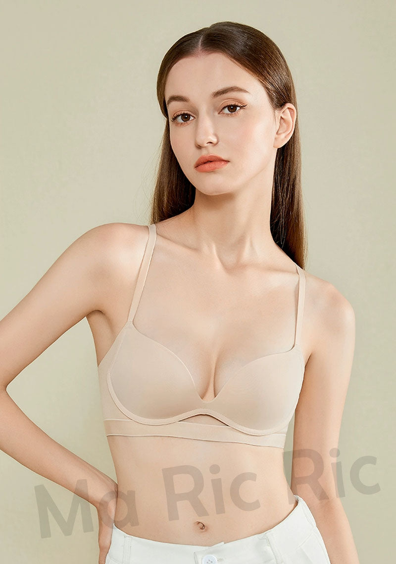 (SG InStock) Up Lift Fashionable Seamless Glossy Wirless Bra (Wireless. Seamless. Strapless) - MBA03