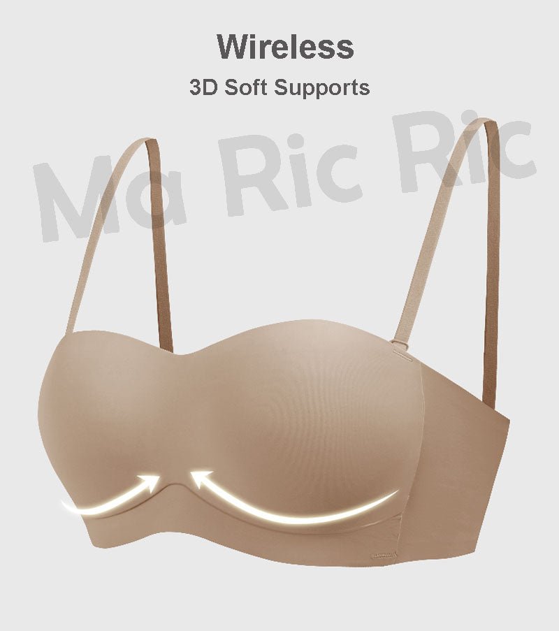 (SG InStock) Breathable Mesh Thin Pad Seamless Strapless Bra  (Wireless. Seamless. Strapless. Push up) - MBA09