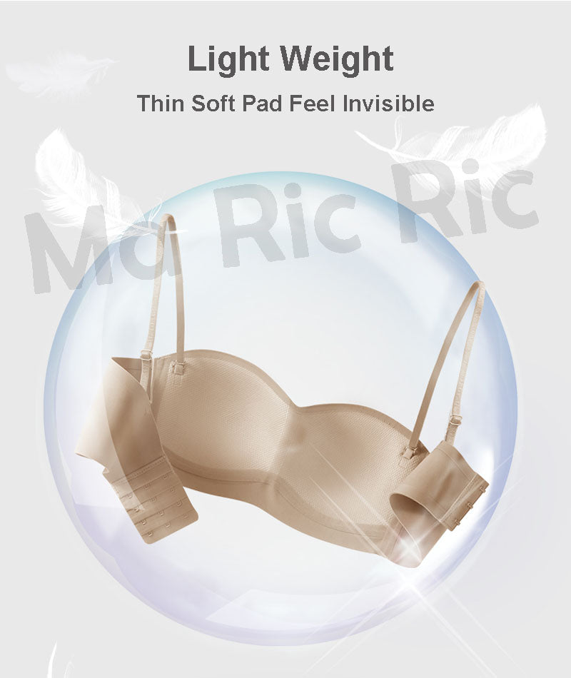 (SG InStock) Breathable Mesh Thin Pad Seamless Strapless Bra  (Wireless. Seamless. Strapless. Push up) - MBA09