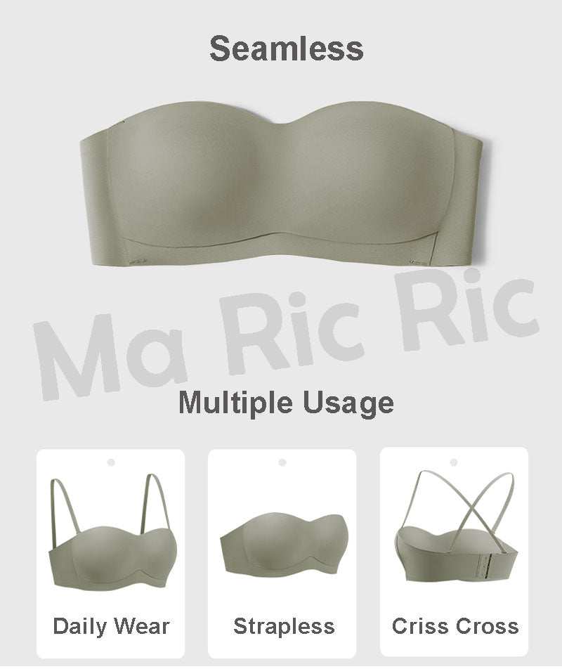 (SG InStock) Breathable Mesh Thin Pad Seamless Strapless Bra  (Wireless. Seamless. Strapless. Push up) - MBA09
