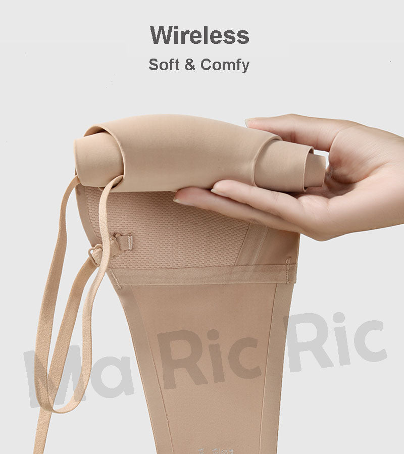 (SG InStock) Breathable Mesh Thin Pad Seamless Strapless Bra  (Wireless. Seamless. Strapless. Push up) - MBA09
