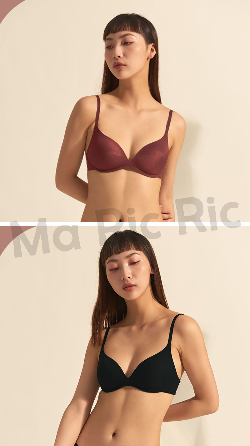 (SG InStock) Japan Glossy Thin Pad Seamless Bra (Wireless. Strapless. Push up) - MBA12