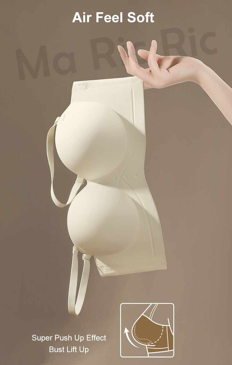 (SG InStock) Ultra Thick Push Up Double Back Band Strapless Bra (Wireless. Strapless.Seamless) - MBA15