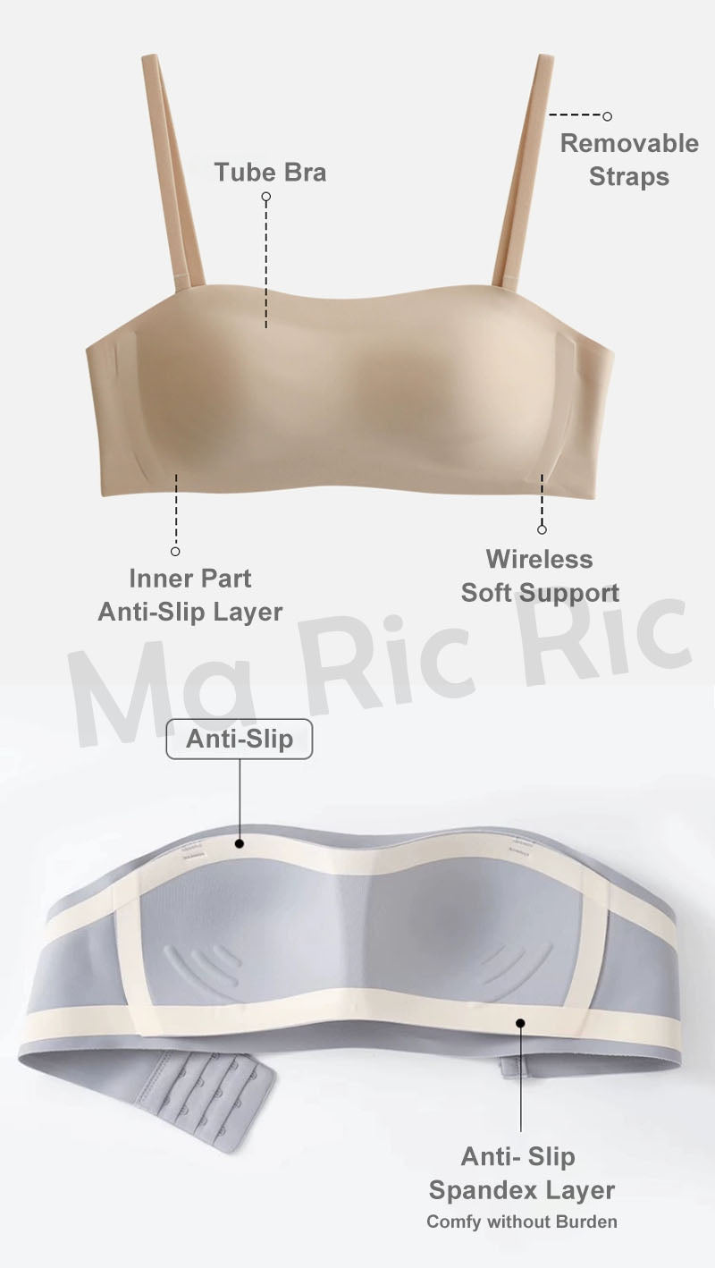 (SG InStock) Ma Ric Ric Cloud Feel Strapless Seamless Anti-Slip Tube Bra (Wireless. Seamless. Strapless) - MBA16