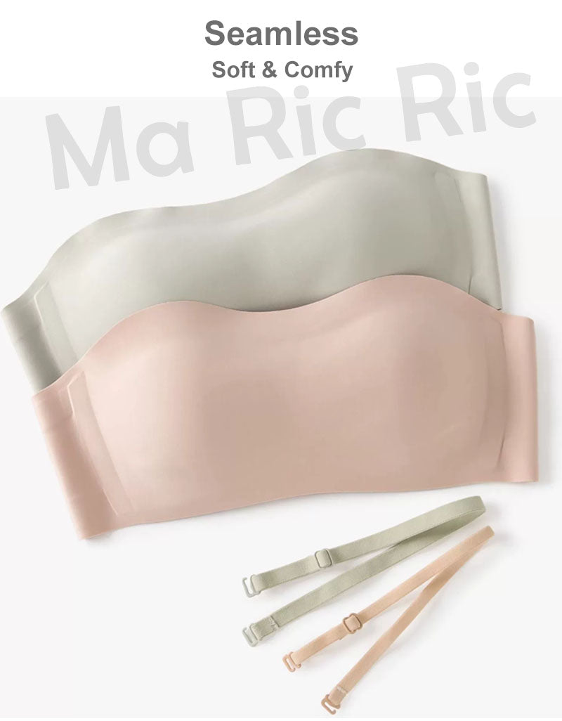 (SG InStock) Ma Ric Ric Cloud Feel Strapless Seamless Anti-Slip Tube Bra (Wireless. Seamless. Strapless) - MBA16