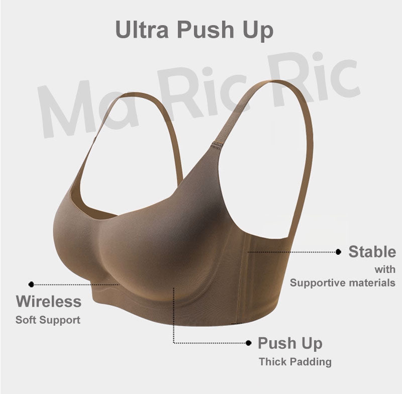 (SG InStock) Bouncy Thick Padding Scoop Neck Push Up Wireless Bra (Wireless. Seamless. lingerie) - MBA19