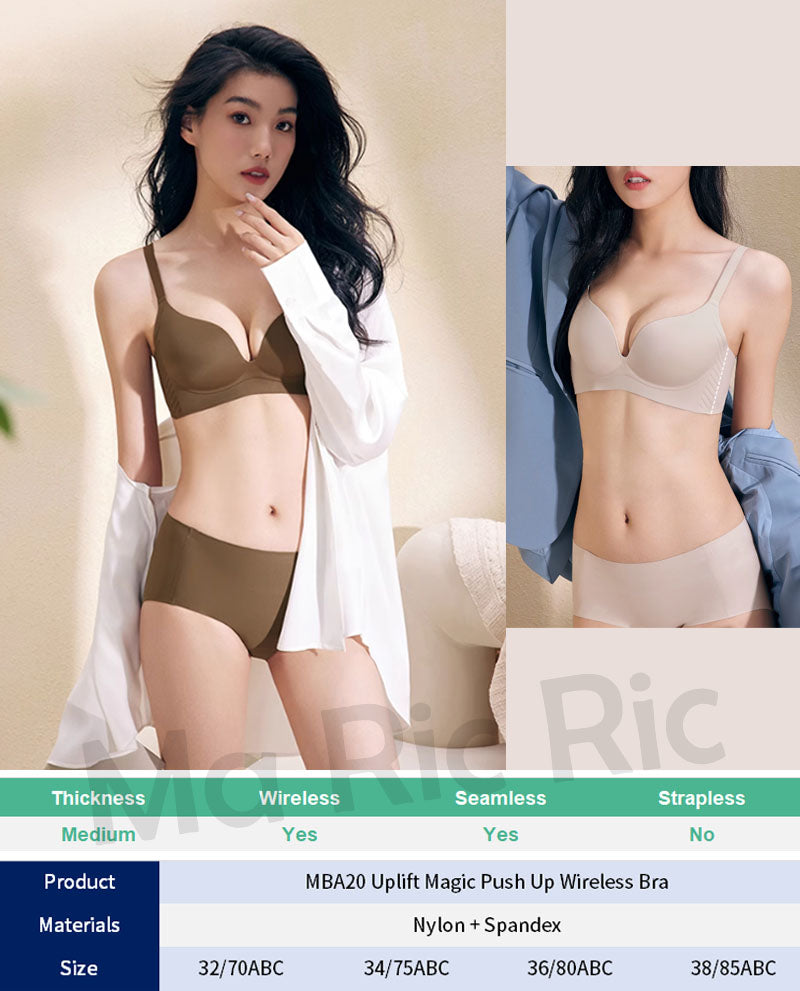 (SG InStock) Uplift Magic Push Up Wireless Bra (Wireless. Seamless. lingerie) - MBA20