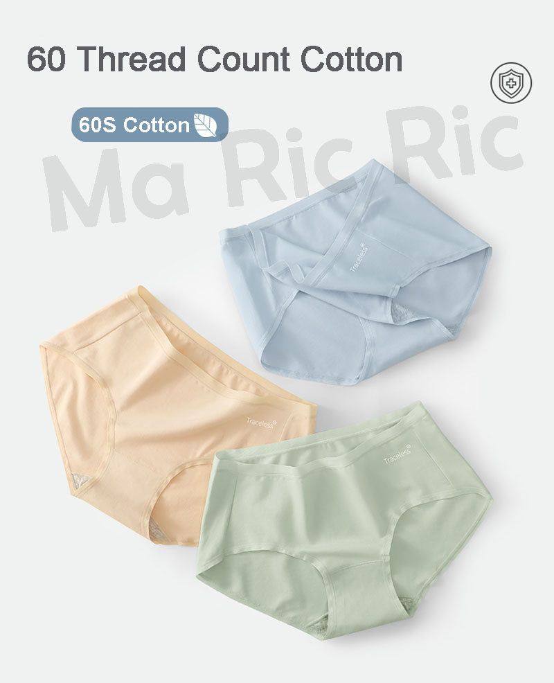 (SG InStock) Mulberry Silk + 60s Cotton Panties. Seamless Underwear, Modal. Comfy- SPT08