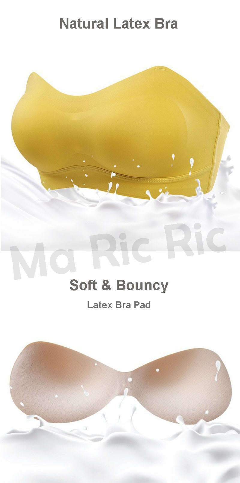 (SG InStock) Strapless Double Back Band Anti-Slip Latex Bra suji (Seamless. Strapless. Sports) - TSB14