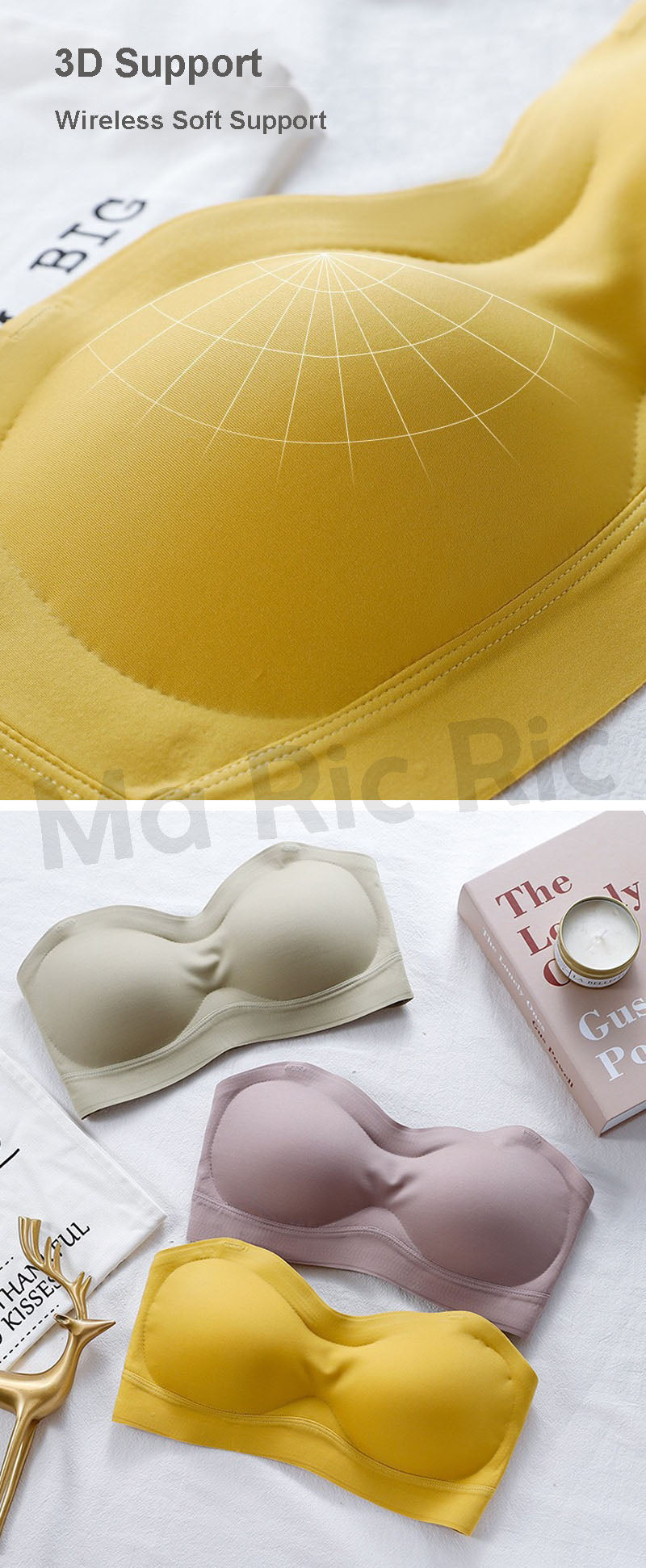 (SG InStock) Strapless Double Back Band Anti-Slip Latex Bra suji (Seamless. Strapless. Sports) - TSB14