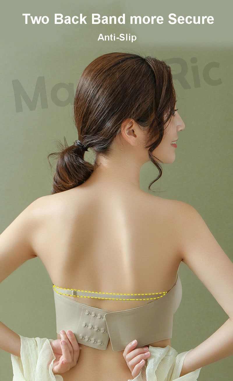 (SG InStock) Strapless Double Back Band Anti-Slip Latex Bra suji (Seamless. Strapless. Sports) - TSB14