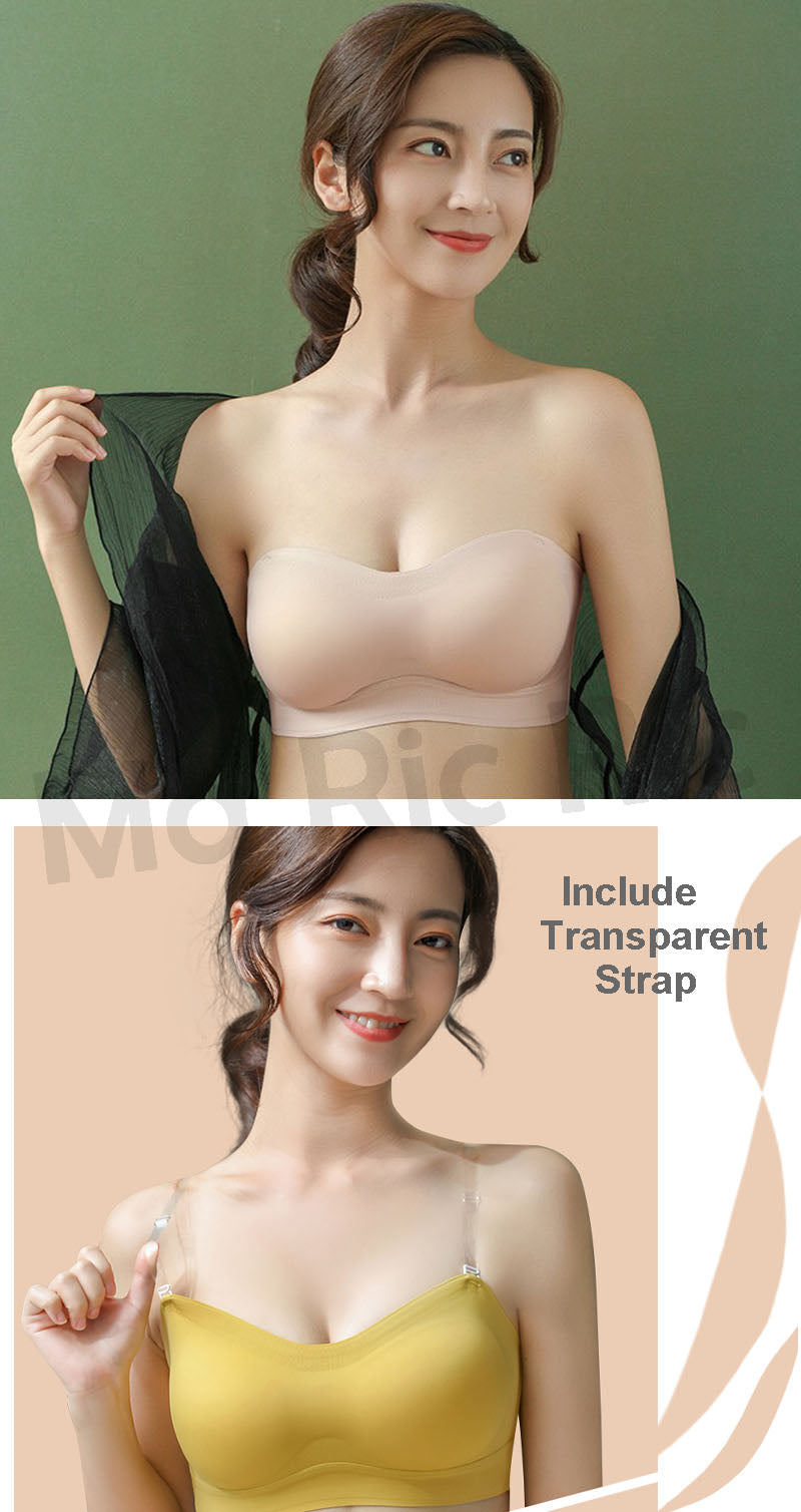(SG InStock) Strapless Double Back Band Anti-Slip Latex Bra suji (Seamless. Strapless. Sports) - TSB14