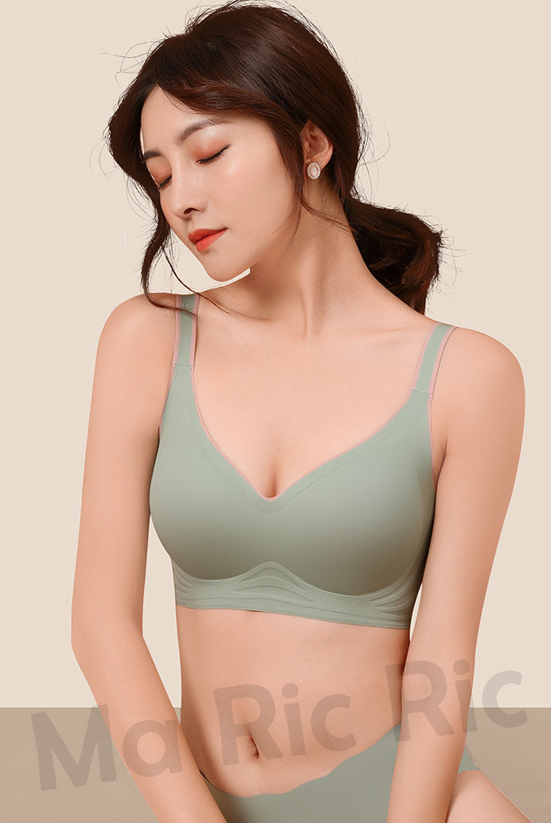 (SG InStock) Thin Strap Two Tone Jelly Support Latex Bra. Many Design (Wireless. Seamless. Strapless. Sports) - TSB11