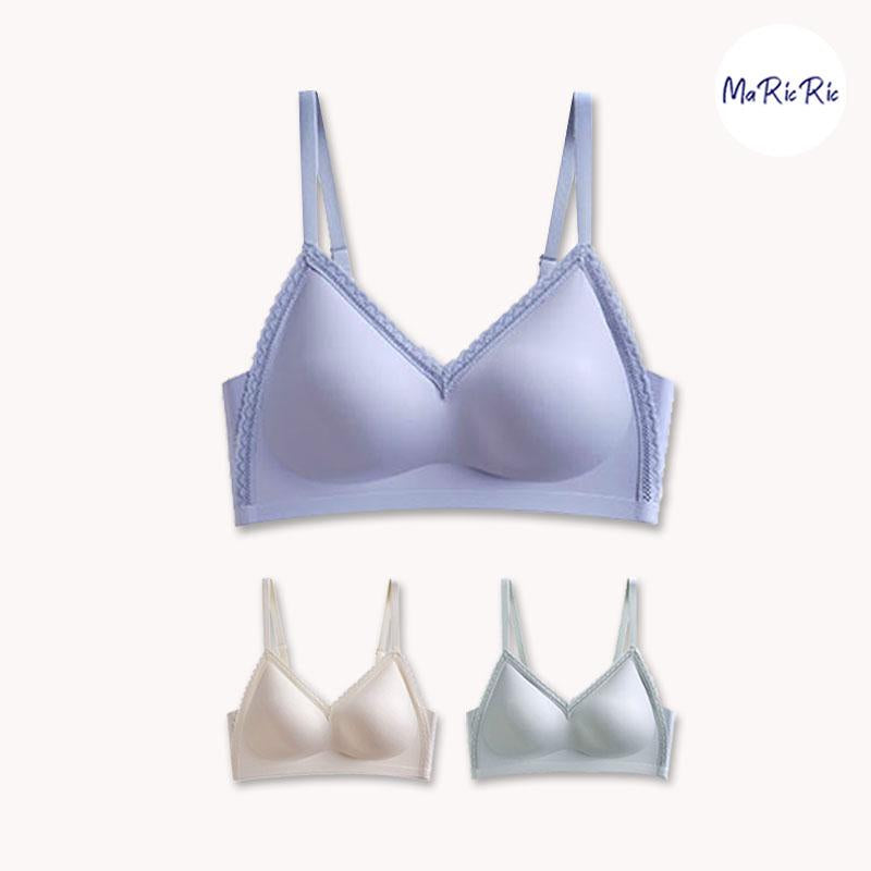 (SG InStock) Thin Strap French Style Lace Seamless Latex Bra. Many Design (Wireless. Seamless. Strapless. Sports) - TSB02