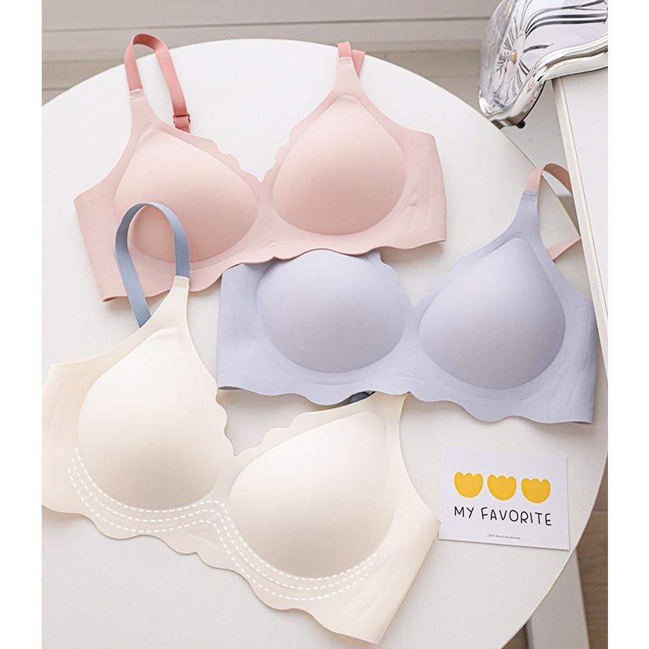 (SG InStock) Suji Two Tone Jelly Support Seamless Latex Bra. Many Design (Wireless. Seamless. Strapless. Sports) - TSB04