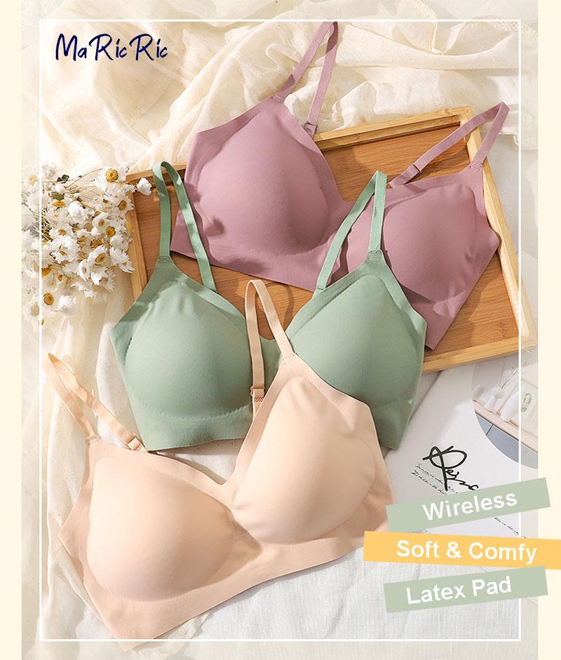 (SG InStock) Natural Thin Strap U Back Latex Bra. Many Design (Seamless. Strapless. Comfy. Sports) - TSB06