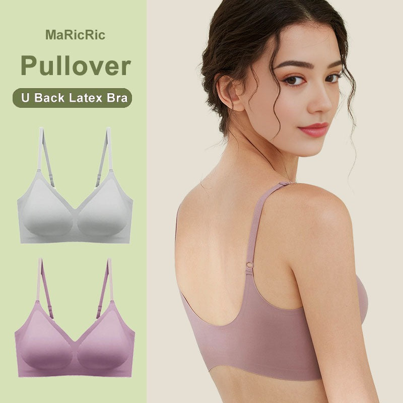 (SG InStock) Natural Thin Strap U Back Latex Bra. Many Design (Seamless. Strapless. Comfy. Sports) - TSB06