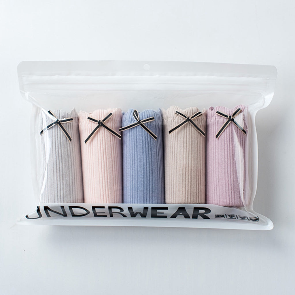 (SG InStock) 5 Pcs Set Low-Waist Antibacterial Cotton Panties (Ladies. Girls. Panty. Underwear. Underpants) LPT 11-24