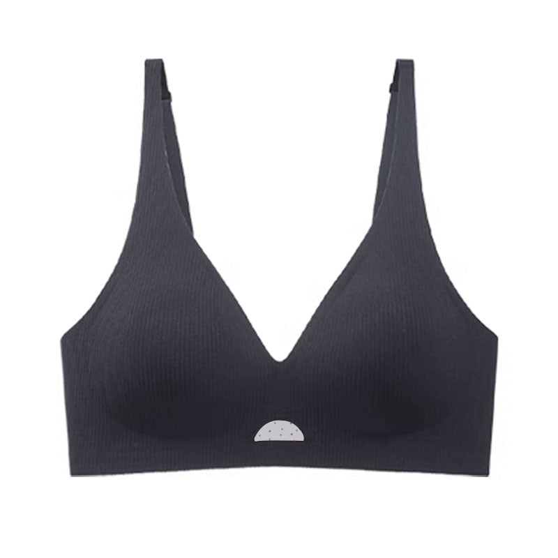 (SG InStock) Suji Semi-Fixed Pad Mesh Patchwork Latex Bra (Suji Bra. Wireless. Seamless. lingerie) - TSB23