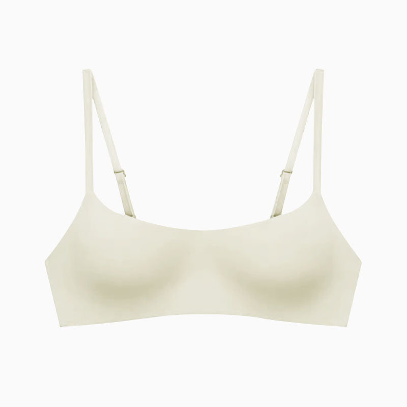 (SG InStock) Ultra Soft Thin Pad Scoop-Neck Mochi Bra (Half Cup. Wireless. Seamless. lingerie) - MBA17
