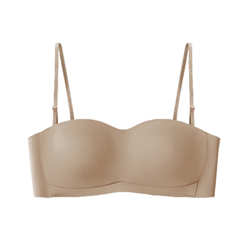 (SG InStock) Breathable Mesh Thin Pad Seamless Strapless Bra  (Wireless. Seamless. Strapless. Push up) - MBA09