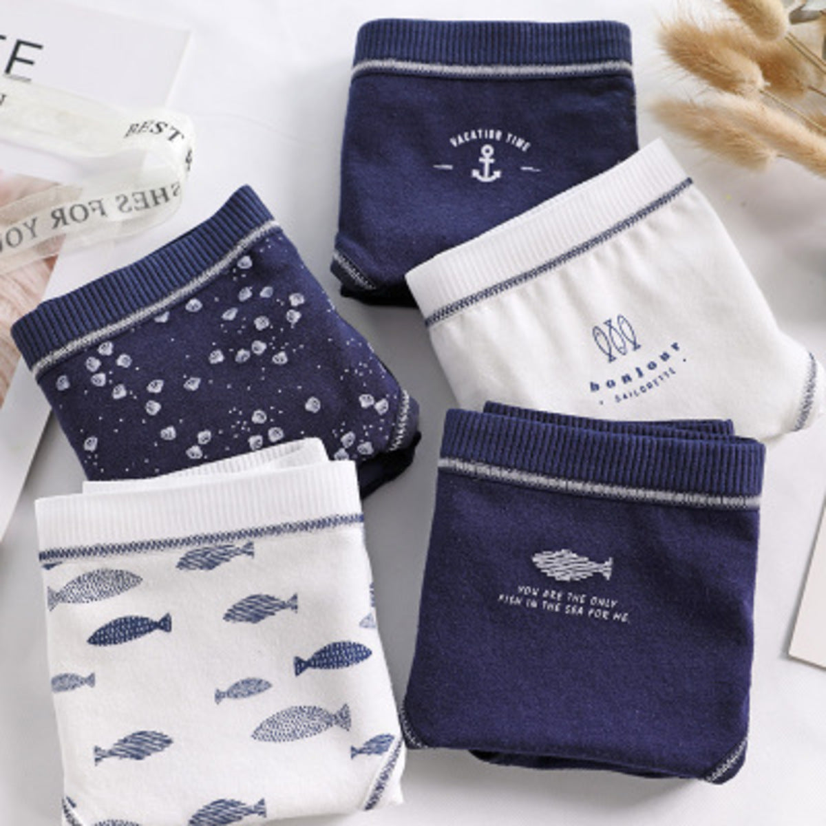 (SG InStock) Ma Ric Ric 5 Pcs Set Low-Waist Antibacterial Cotton Panties (Ladies. Girls. Underwear. Underpants) LPT 1-10