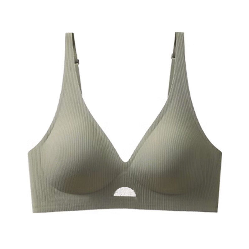 (SG InStock) Suji Semi-Fixed Pad Mesh Patchwork Latex Bra (Suji Bra. Wireless. Seamless. lingerie) - TSB23