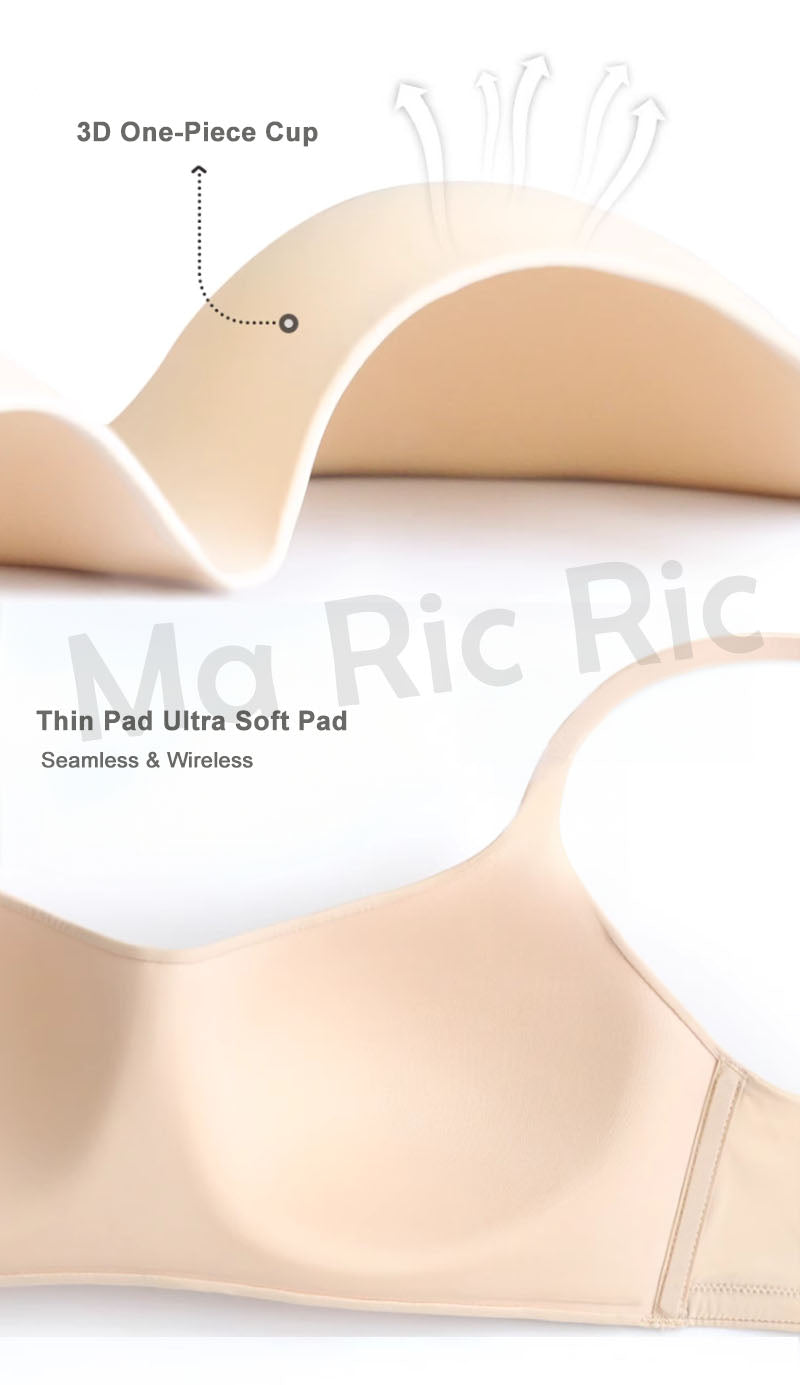 (SG InStock) Ultra Soft Thin Pad Scoop-Neck Mochi Bra (Half Cup. Wireless. Seamless. lingerie) - MBA17