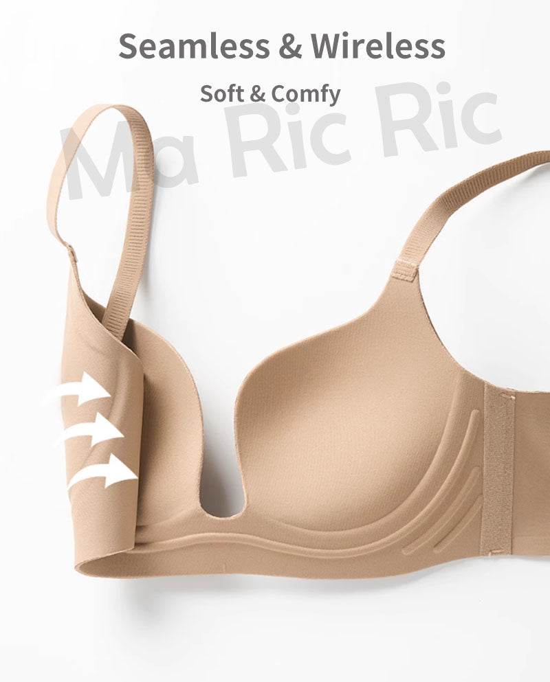 (SG InStock) Deep V UpLift U Shape Push Up Wireless Bra (Wireless. Seamless. lingerie)-MBA18