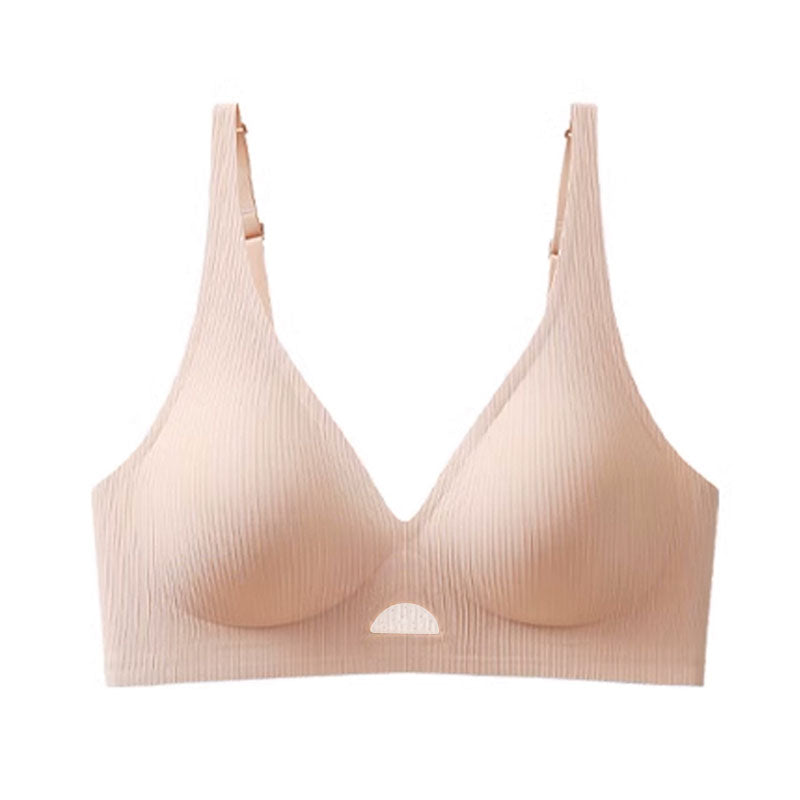 (SG InStock) Suji Semi-Fixed Pad Mesh Patchwork Latex Bra (Suji Bra. Wireless. Seamless. lingerie) - TSB23