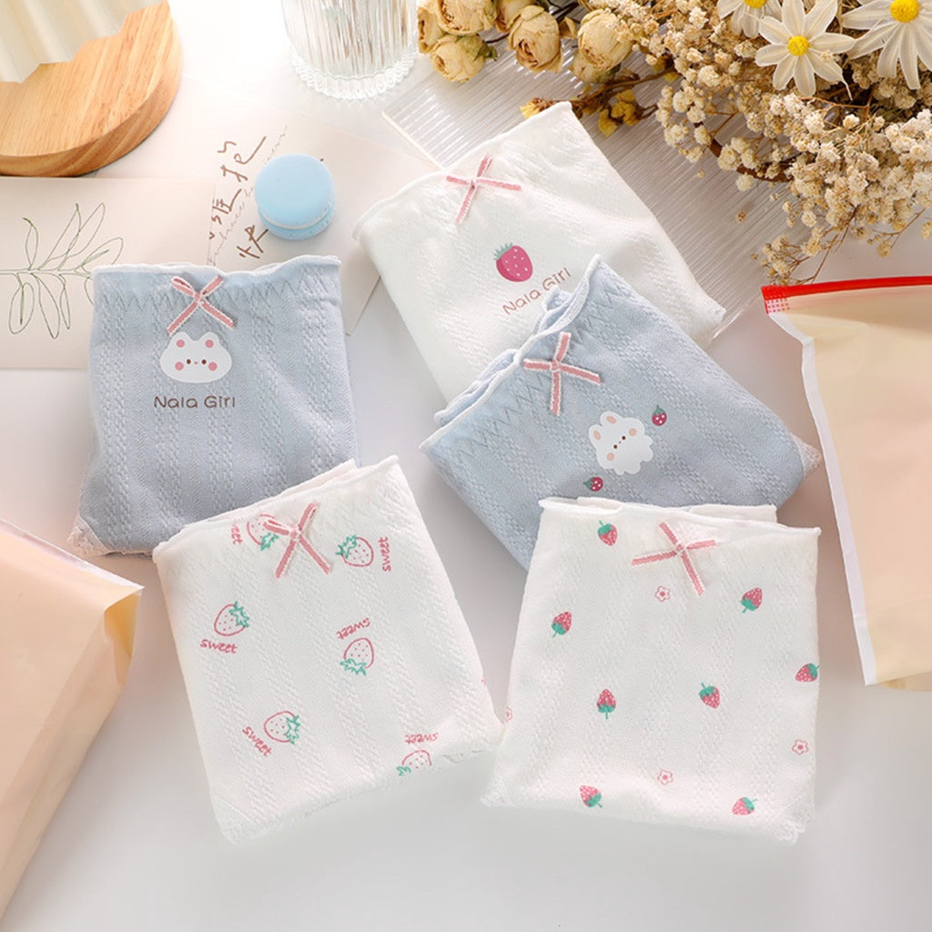 (SG InStock) Ma Ric Ric 5 Pcs Set Low-Waist Antibacterial Cotton Panties (Ladies. Girls. Underwear. Underpants) LPT 1-10