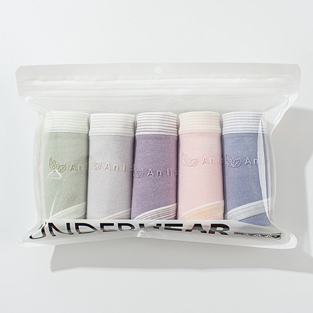 (SG InStock) 5 Pcs Set Low-Waist Antibacterial Cotton Panties (Ladies. Girls. Panty. Underwear. Underpants) LPT 11-24