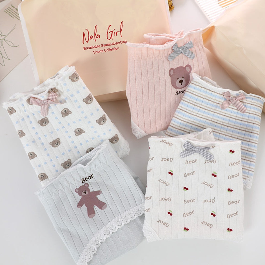 (SG InStock) Ma Ric Ric 5 Pcs Set Low-Waist Antibacterial Cotton Panties (Ladies. Girls. Underwear. Underpants) LPT 1-10