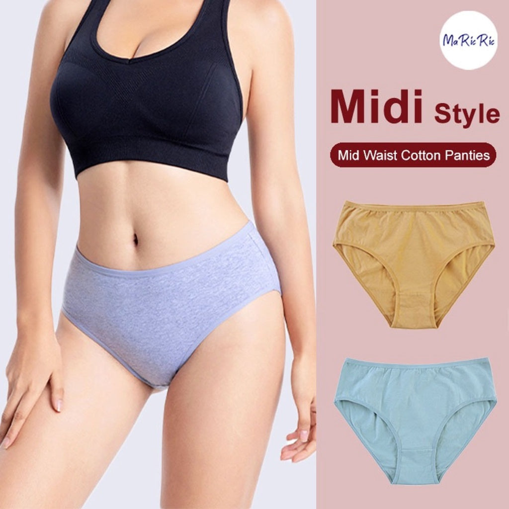 [SG InStock] Midi Mid Waist Cotton Basic Panties (Ladies. Girls. Panty. Underwear. Underpants) - MIS02