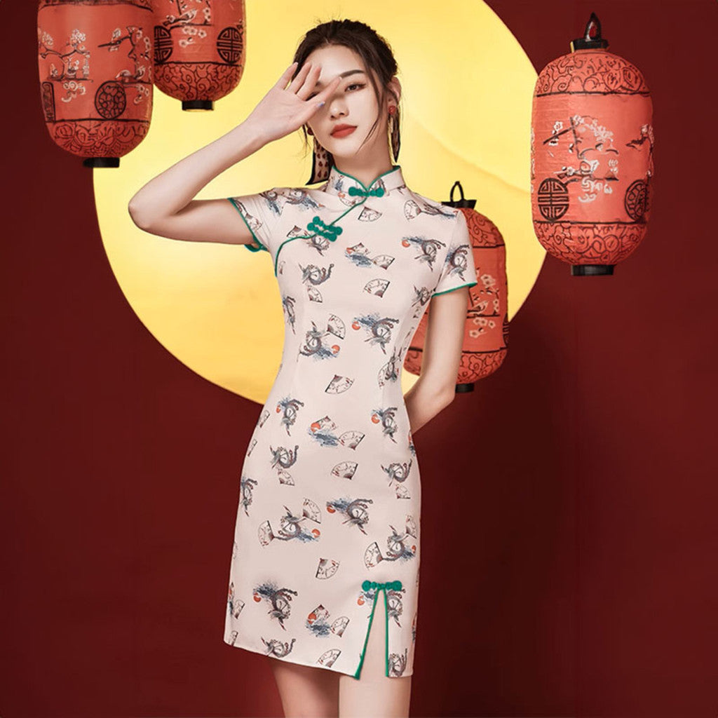 [SG InStock] 2025 Newest Cute Design Modern Style CheongSam. Qipao★CNY★Traditional★Dress★Elegant★Fast Delivery - CSC