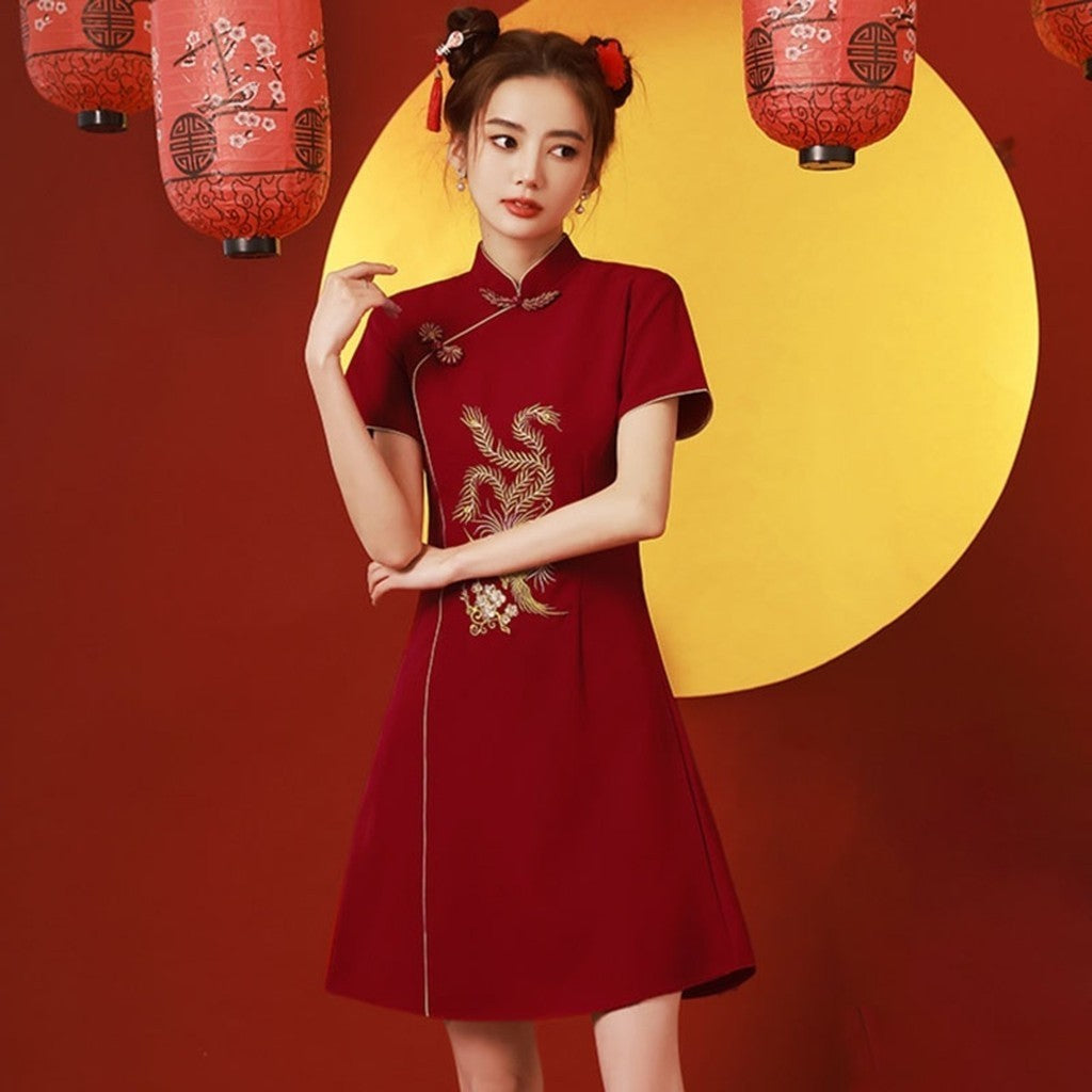 [SG InStock] 2025 Newest A Line Modern Style CheongSam. Qipao★CNY★Traditional★Dress★Elegant★Fast Delivery - CSB
