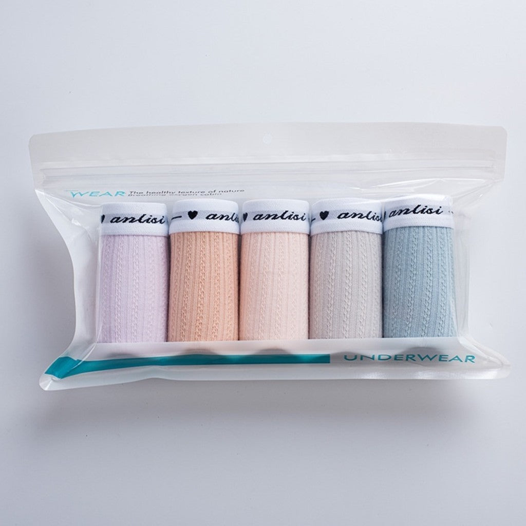 (SG InStock) 5 Pcs Set Low-Waist Antibacterial Cotton Panties (Ladies. Girls. Panty. Underwear. Underpants) LPT 11-24