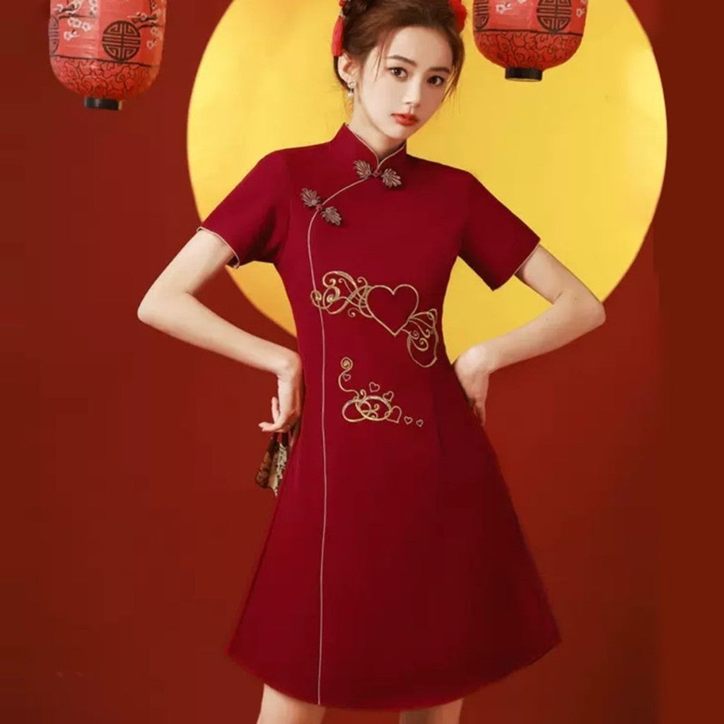 [SG InStock] 2025 Newest A Line Modern Style CheongSam. Qipao★CNY★Traditional★Dress★Elegant★Fast Delivery - CSB