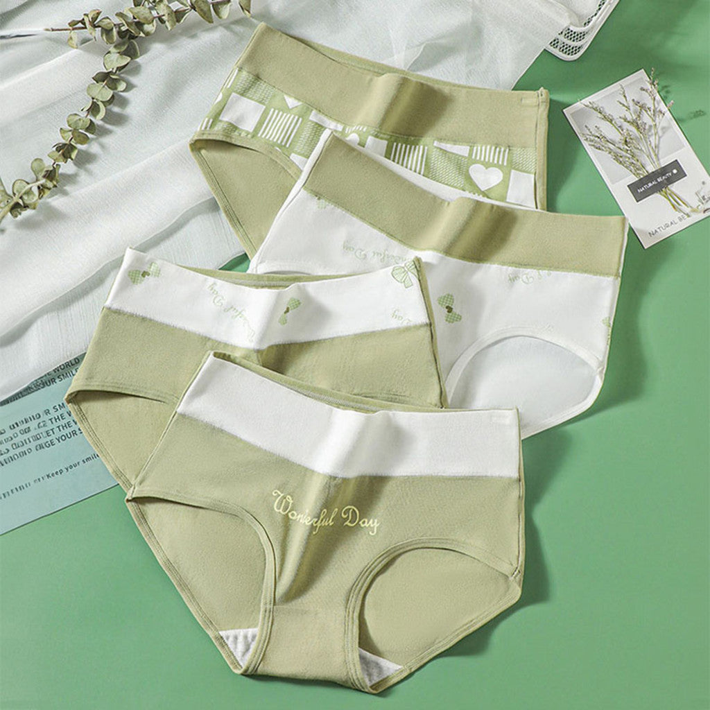 (SG InStock) 4 Pcs Set Mid-Waist Antibacterial Cotton Panties (Ladies. Girls. Underwear. Underpants) MPT