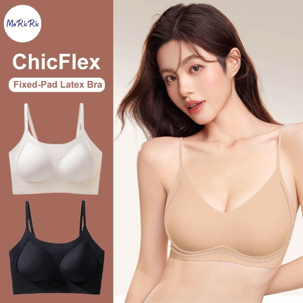 (SG InStock) Ma Ric Ric ChicFlex Thin Straps Multiway Usage Fixed-pad Latex Bra (Wireless. Seamless. lingerie) - TSB31