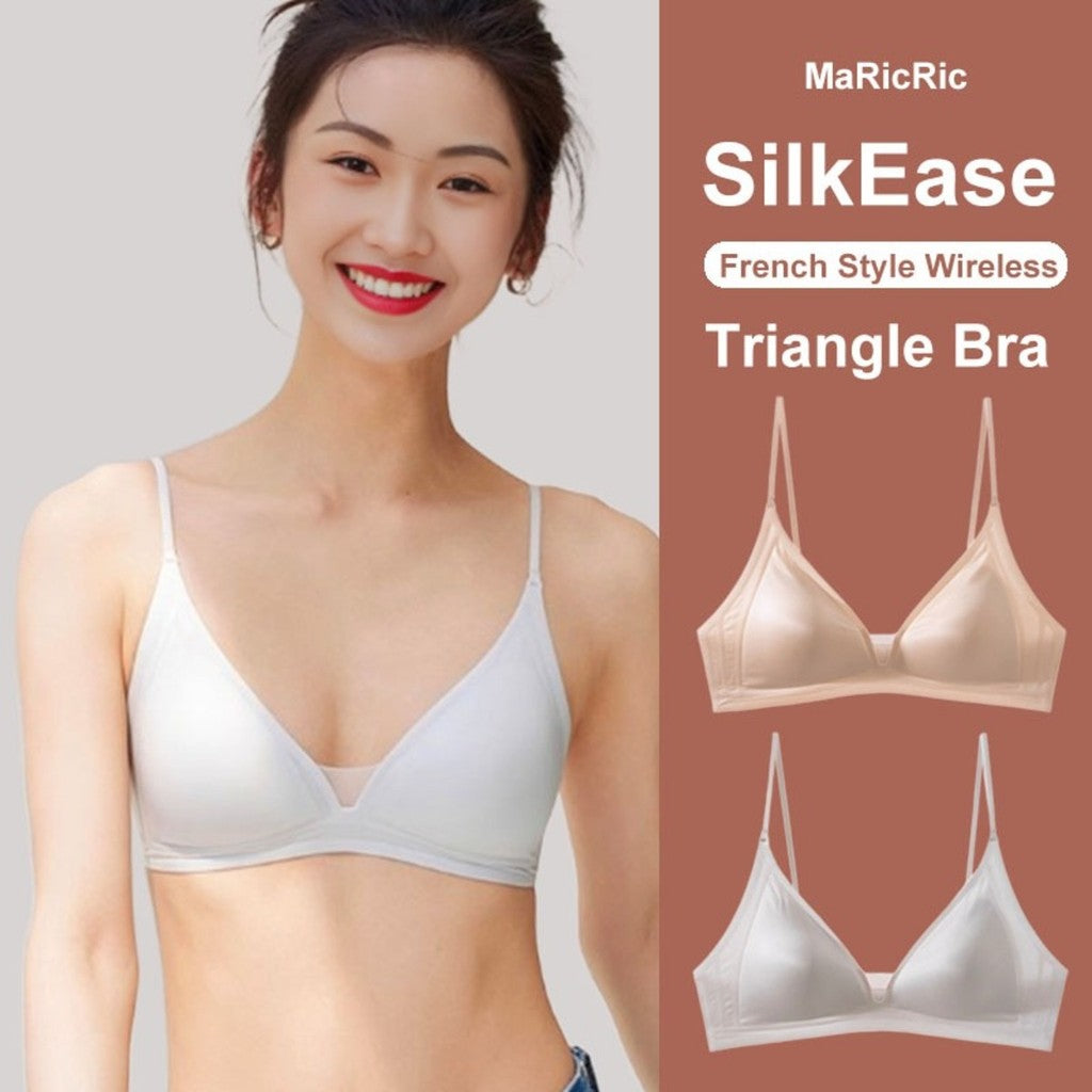 (SG InStock) MaRicRic SilkEase French Style Seamless Wireless Triangle Bra (Wireless. Seamless. lingerie) - TSB35