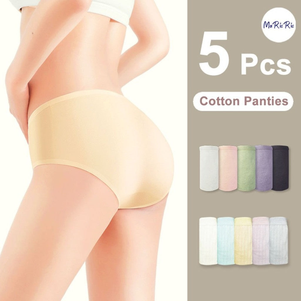 (SG InStock) 5 Pcs Set Low-Waist Antibacterial Cotton Panties (Ladies. Girls. Panty. Underwear. Underpants) LPT 11-24