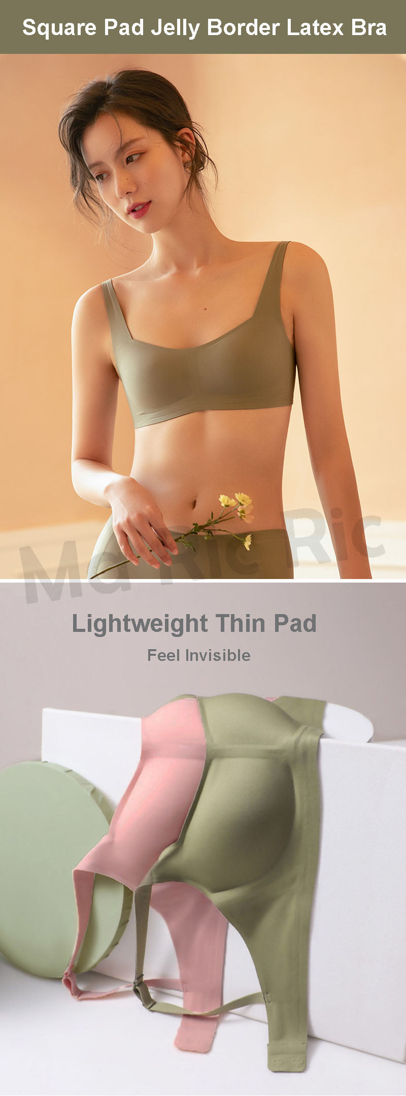 (SG InStock) Metwo Square Pad Jelly Support Latex Bra. Many Design (Seamless. Strapless. Comfy. Sports) - TSB10